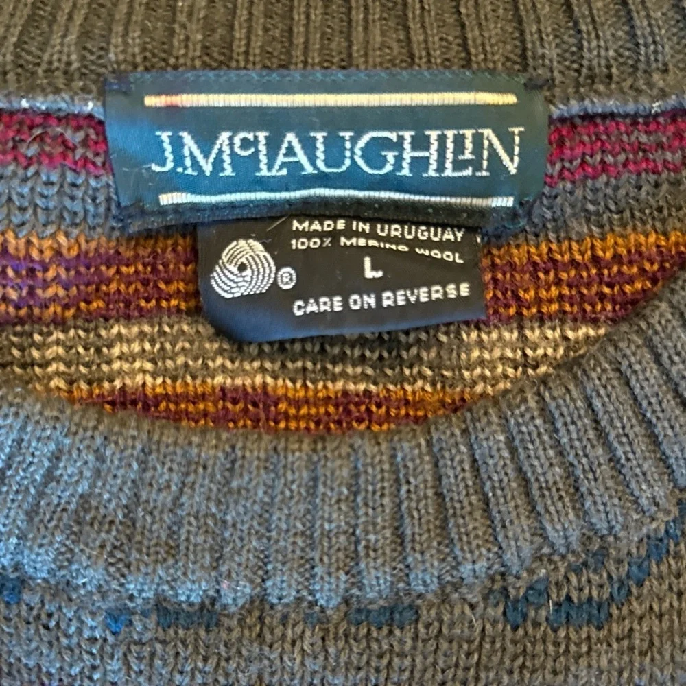 J. McLaughlin Men's Multicolor fair aisle Patterned Sweater LARGE